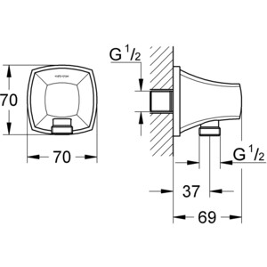 Подключение для шланга Grohe Grandera никель глянец (27970BE0) в Москвe