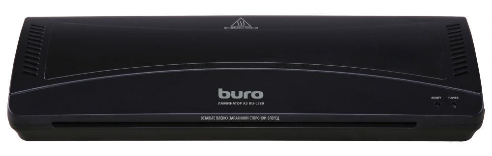 Ламинатор BURO BU-L380, A3, 80 мкм - 125 мкм, валов:2, горячее + холодное ламинирование, 25 см/мин., фото, черный (OL380)
