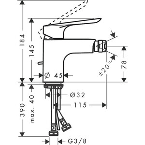 Смеситель для биде Hansgrohe Logis E хром (71232000)