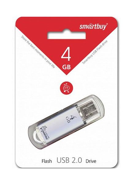 Флешка Smartbuy V-Cut 4Gb Silver (SB4GBVC-S)