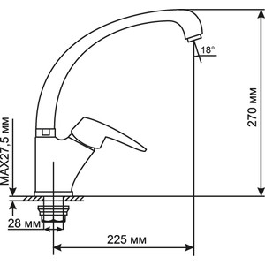 Смеситель для кухни Mixline ML08-032 хром (4630077961001) в Москвe