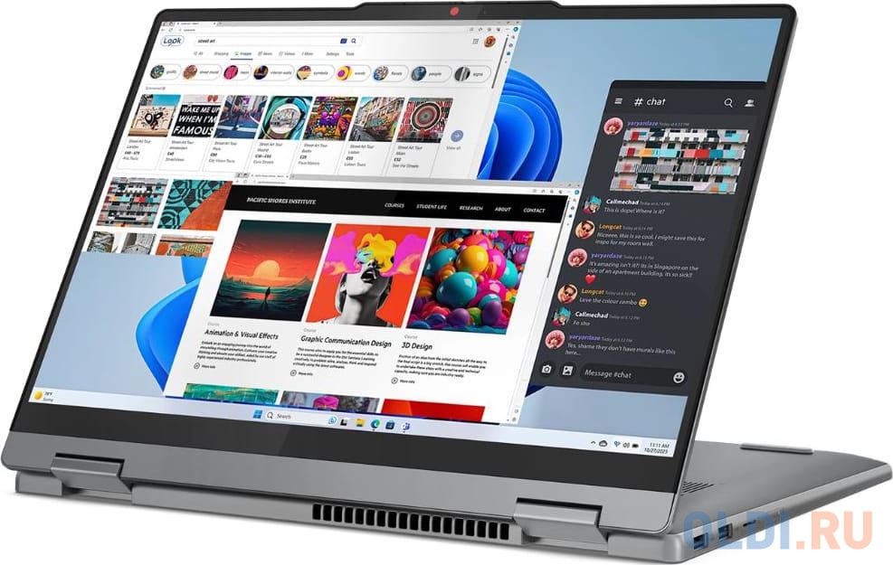 Ноутбук/ Lenovo IdeaPad 5 2-in-1 14AHP9 14"(1920x1200 IPS)/Touch/AMD Ryzen 5 8645HS(4.3Ghz)/16384Mb/512SSDGb/noDVD/Int:AMD Radeon 760M/Cam/BT/WiF