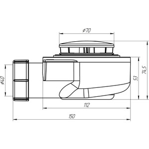 Сифон для душевого поддона АНИ пласт D50 h53 (E450C)