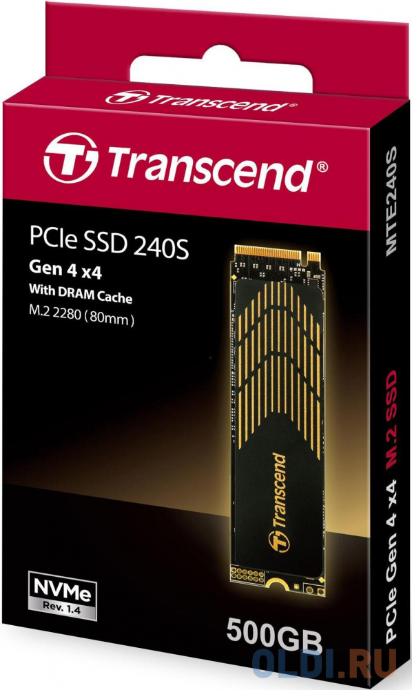 Transcend MTE240S SSD 500GB, 3D TLC, M.2 (2280), PCIe Gen4 x4, NVMe, R3800/W2800, TBW 850