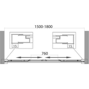 Душевая дверь BelBagno Unique BF-2 150-180x190 прозрачная, хром (UNIQUE-BF-2-150/180-C-Cr) в Москвe