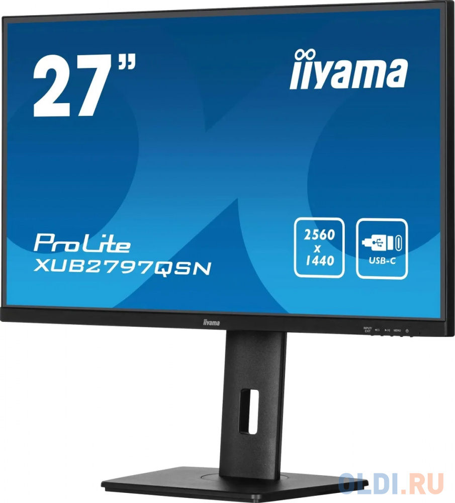 LCD IIYAMA 27" XUB2797QSN-B1 черный {IPS 2560x1440 100Hz 1ms 250cd HDMI DisplayPort USB m/m HAS Pivot}