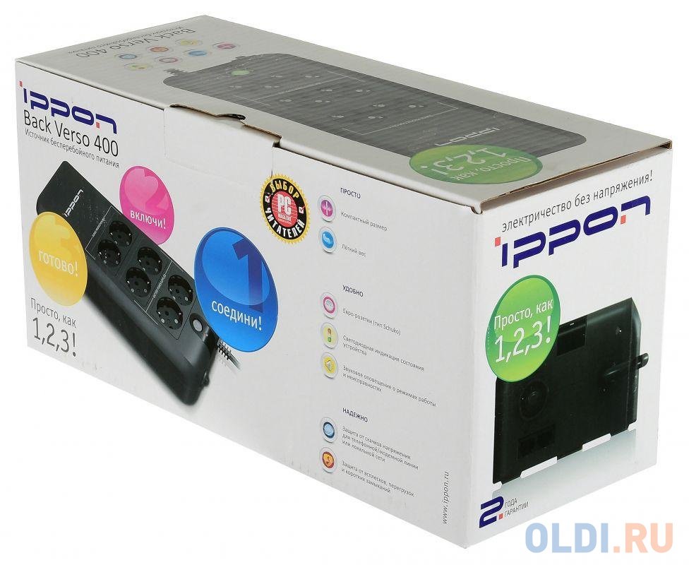 ИБП Ippon Back Verso 400 400VA/200W (4+2 EURO)