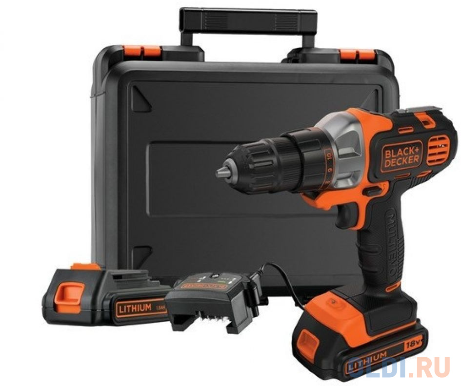 Дрель-шуруповерт Black+Decker MT218KB-QW аккум. патрон:быстрозажимной (кейс в комплекте)