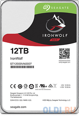 Жесткий диск 3.5" 12 Tb 7200rpm 256Mb cache Seagate Ironwolf SATAIII ST12000VN0007