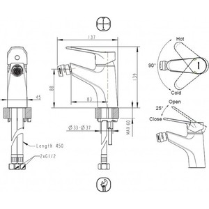 Смеситель для биде Bravat Eco (F3111147C) в Москвe