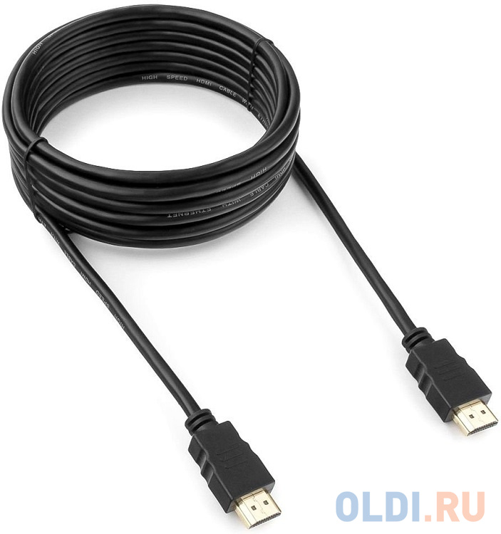 Кабель HDMI Гарнизон 5м, v1.4, M/M, черный, пакет (GCC-HDMI-5М)