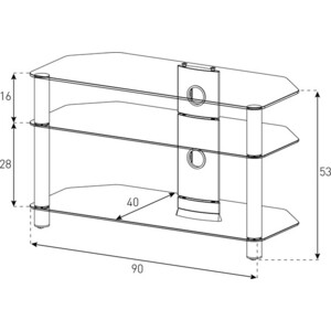 Тумба под телевизор Sonorous NEO 390 C SLV