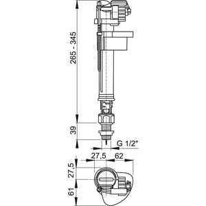 Впускной механизм нижний AlcaPlast 1/2'' пластиковая резьба (A17-1/2'')