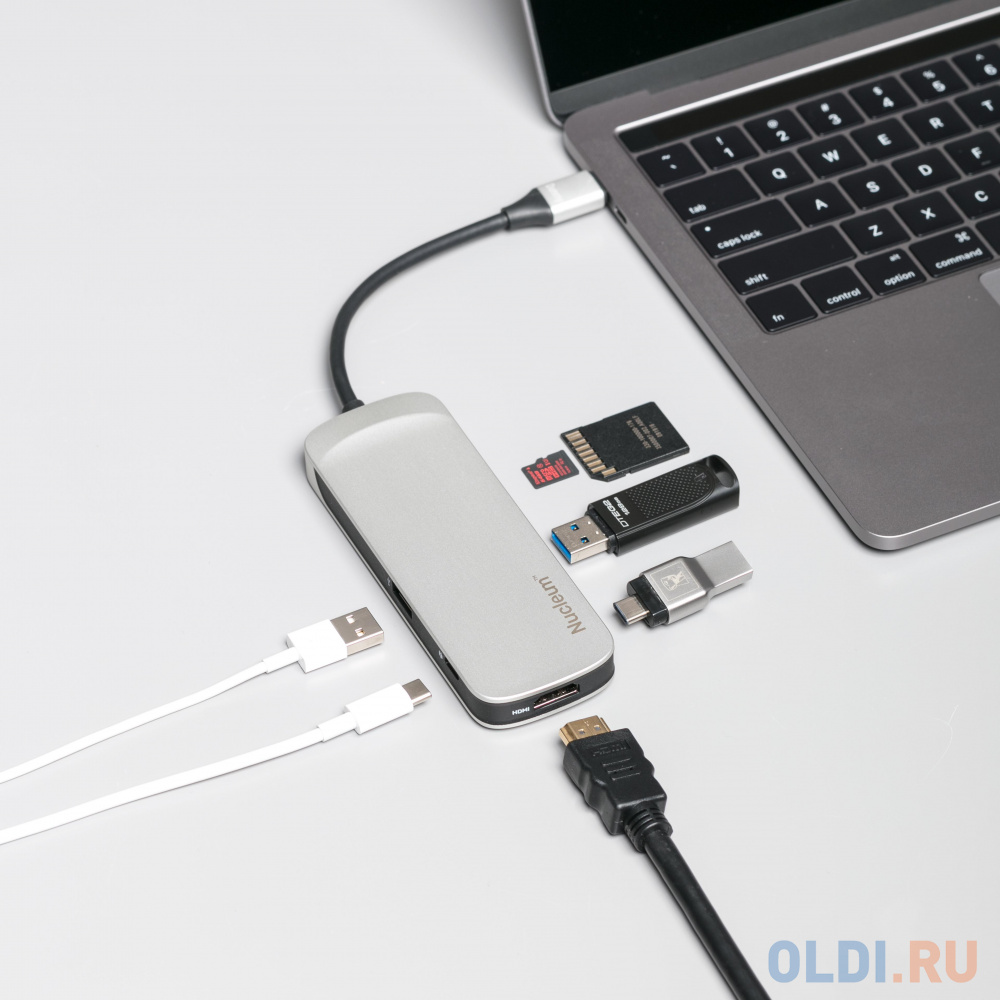 Устройство чтения карт памяти USB3.0 Kingston Nucleum серебристый