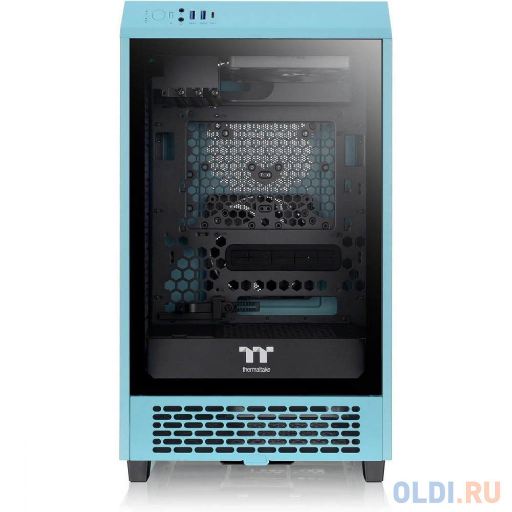 Корпус Thermaltake The Tower 200 Turquoise /Turquoise/Win/SPCC/Tempered Glass*1/CT140 Fan*2/Color Box