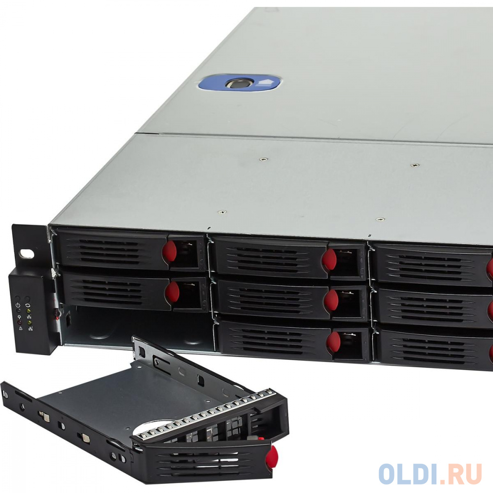 Корпус ATX Exegate 2U550-HS12 Без БП серый чёрный