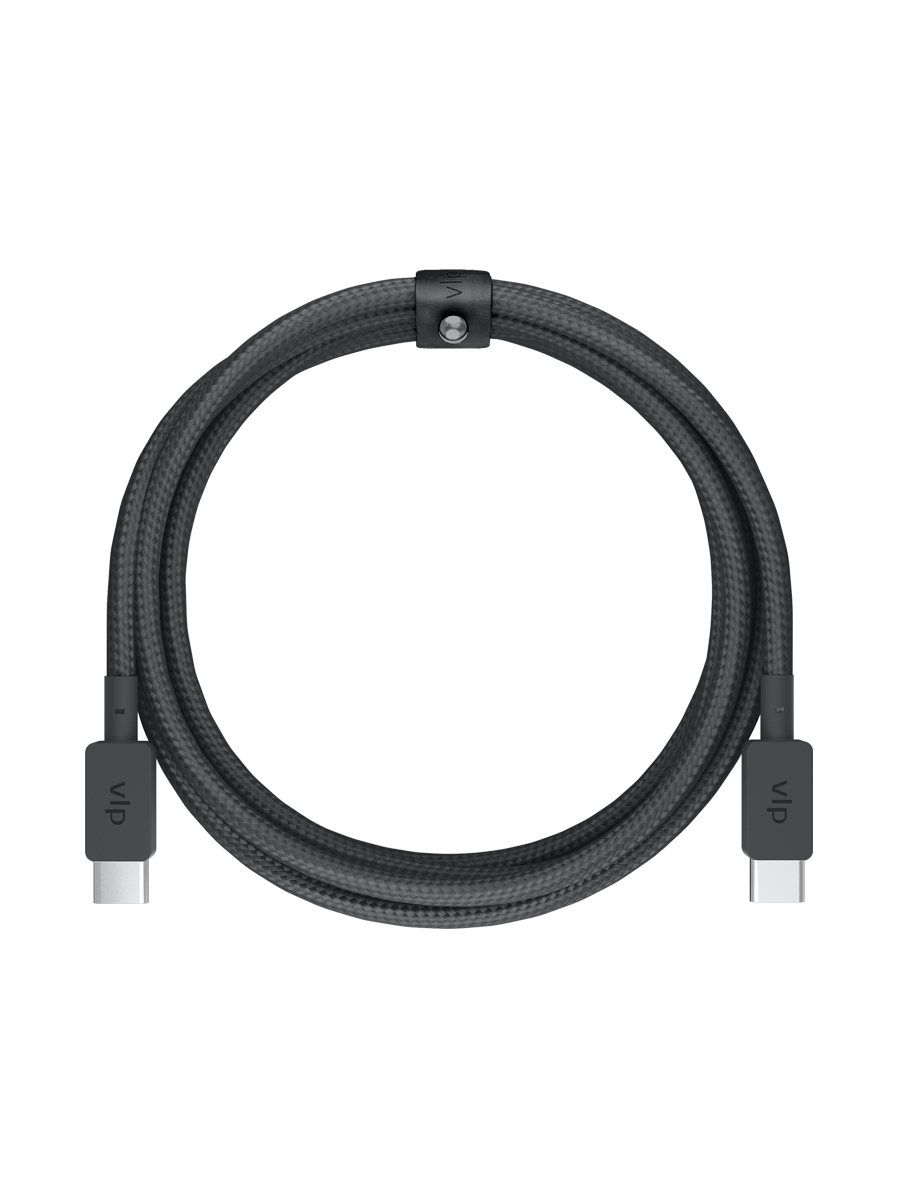 Дата-кабель VLP Nylon Cable USB C - USB C, 60W, 2м, черный