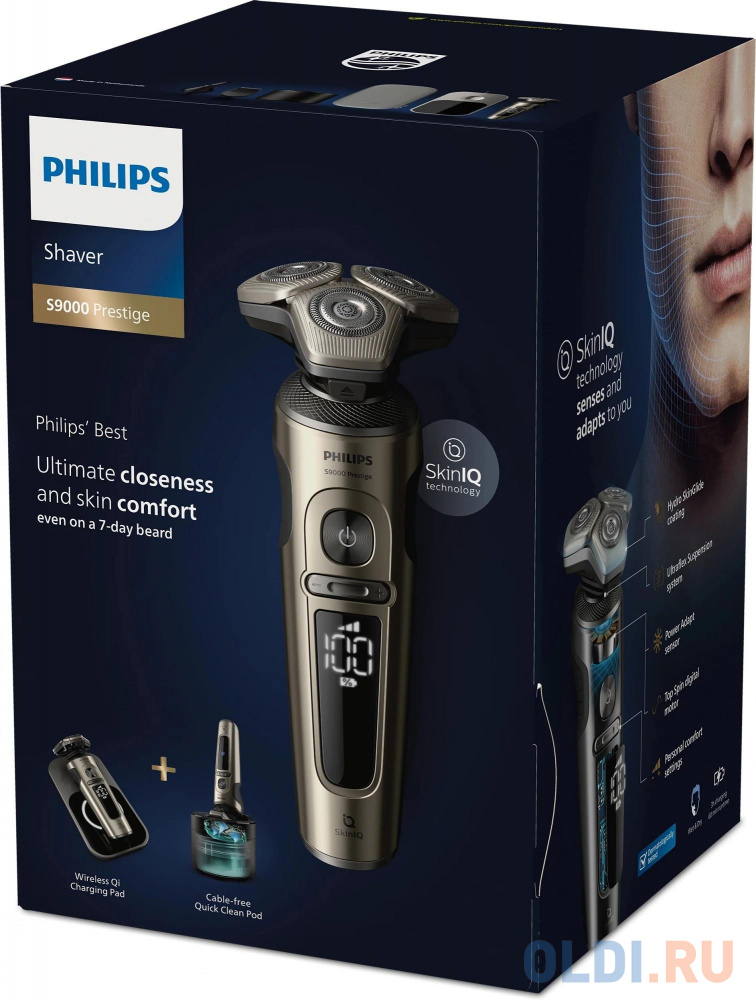 Бритва роторная Philips SP9883/36 реж.эл.:3 питан.:аккум. золотистый/черный в Москвe