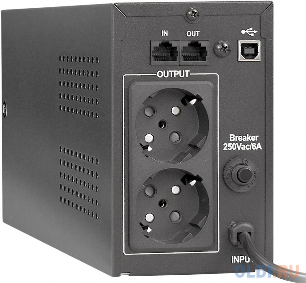 Exegate EP285474RUS ИБП ExeGate Power Back BNB-850.LED.AVR.EURO.RJ.USB <850VA/480W, LED, AVR,2 евророзетки, RJ45/11, USB, Black>