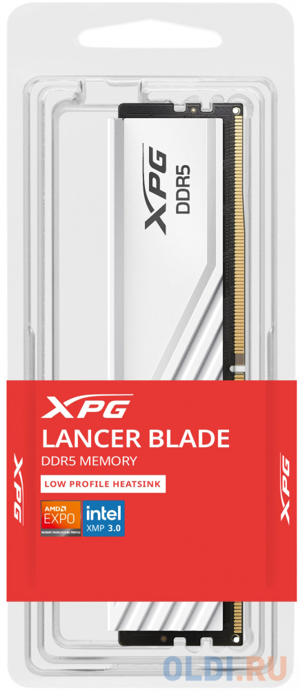 Модуль памяти ADATA XPG Lancer Blade DDR5 Общий объём памяти 16Гб Module capacity 16Гб Количество 1 6000 МГц Множитель частоты шины 30 1.35 В RGB черн