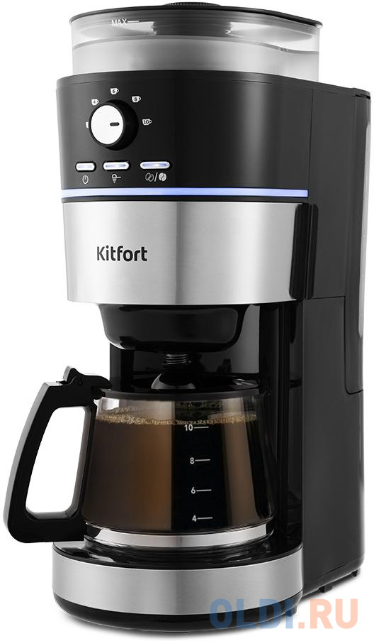 Кофеварка KITFORT KT-737 1000 Вт черный серебристый