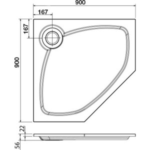 Душевой поддон Cezares Tray S-P 90х90 искусственный мрамор (TRAY-S-P-90-56-W)