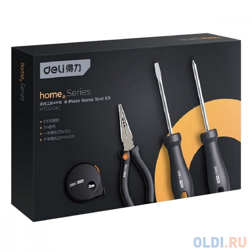 Набор ручного инструмента &quot;Home Series Gray&quot; Deli HT0004C  4 предмета