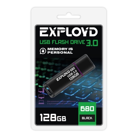 Флешка 128Gb USB 3.0 EXPLOYD 680, черный (EX-128GB-680-Black)