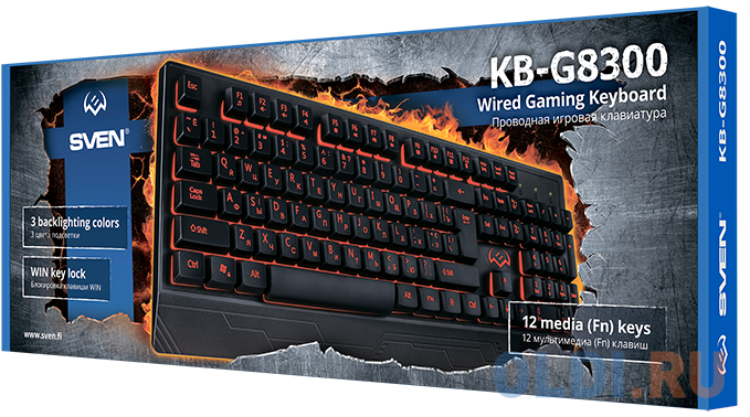 Клавиатура Sven KB-G8300 Black USB