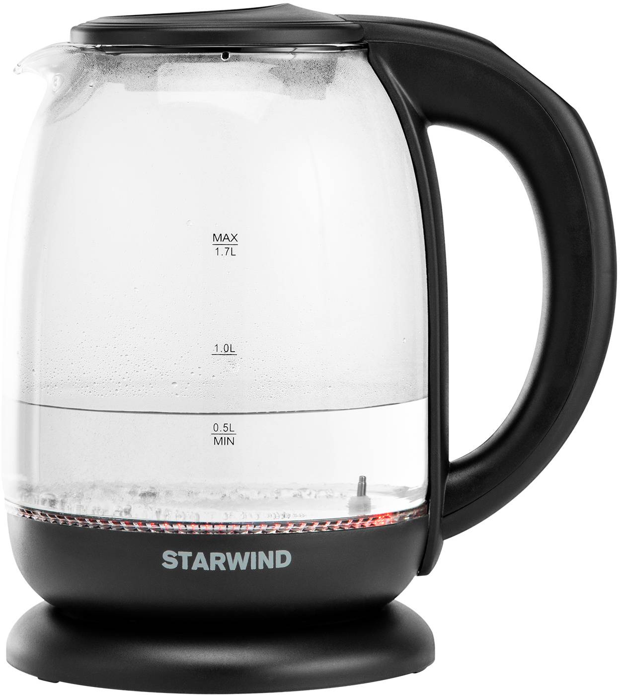 Чайник электрический Starwind SKS4517 черный, стекло