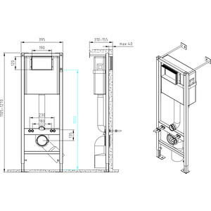 Инсталляция Cersanit Vector 40 с кнопкой Blick белый (64184) в Москвe