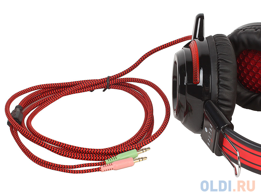 Гарнитура Oklick HS-G300 черный/красный 2.5м мониторы (AH-V1)