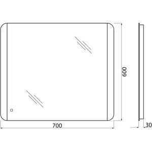 Зеркало BelBagno Spc-Cez 70х60 с подсветкой, сенсор (SPC-CEZ-700-600-LED-TCH)