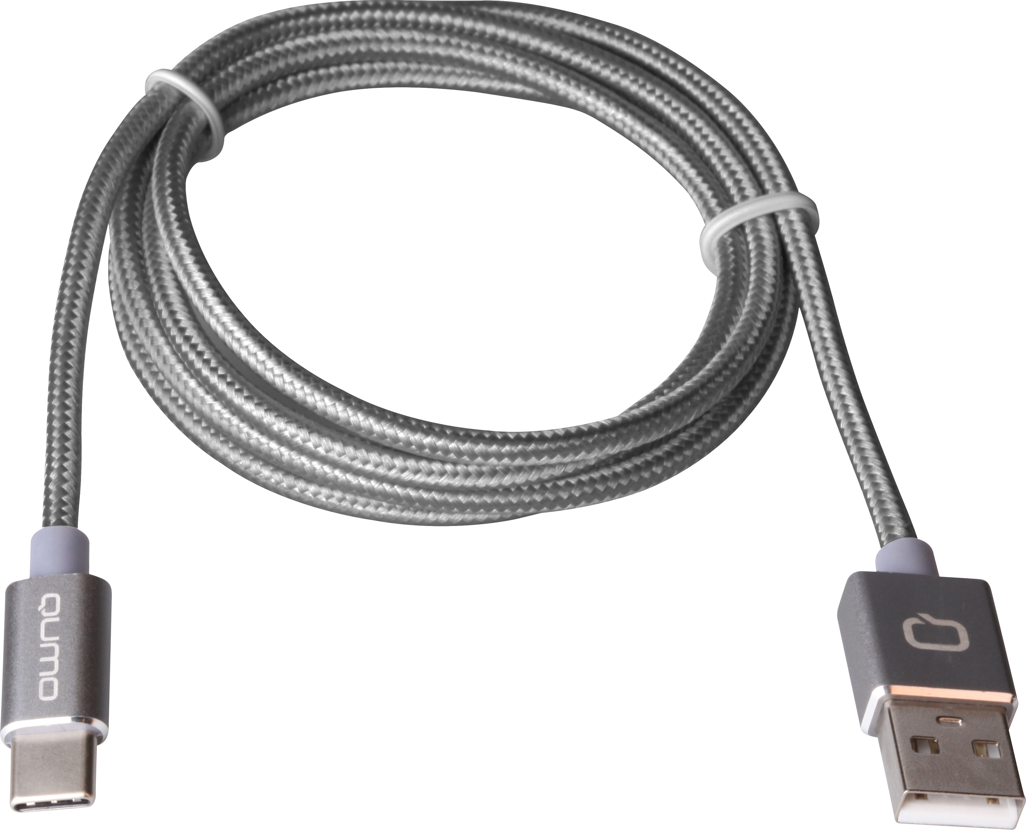 Кабель USB 2.0(Am)-USB Type-C(m), OTG, 2A, 1м, серый Qumo (22475)