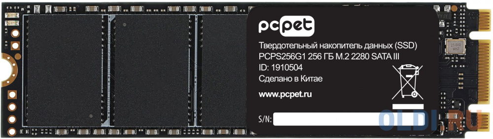 Накопитель SSD PC Pet SATA III 256Gb PCPS256G1 M.2 2280 OEM