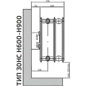 Радиатор стальной Heaton Plus Hygiene Compact HC 900х600 тип 30