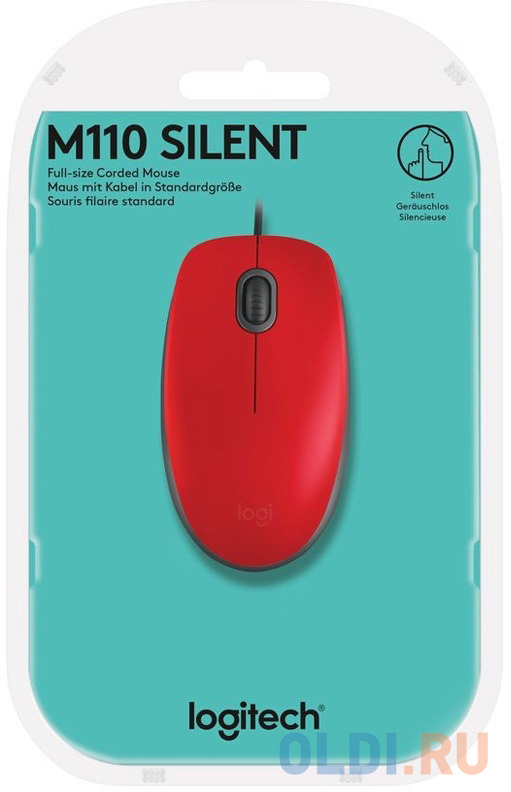 Мышка USB OPTICAL M110 SILENT RED 910-005501 LOGITECH