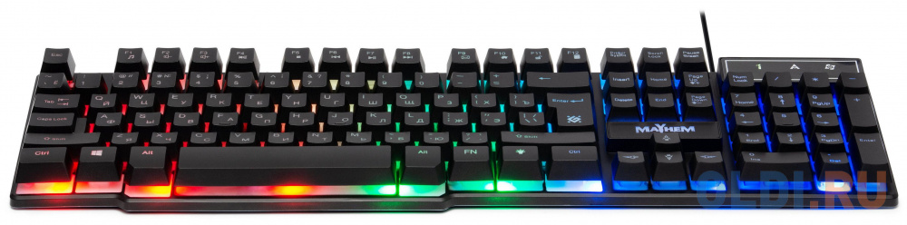 Клавиатура игровая  Mayhem GK-360DL RU, RGB подсветка, 19 Anti-Ghost, USB, DEFENDER в Москвe