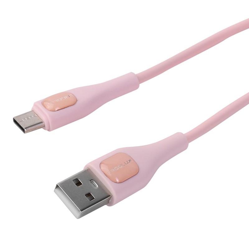 Аксессуар Ergolux USB - Type-C 3А 1.2m Pink ELX-CDC02-C14