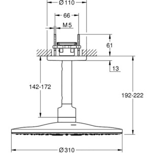 Верхний душ Grohe Rainshower SmartActive для 26483/26484, теплый закат, глянец (26477DA0)