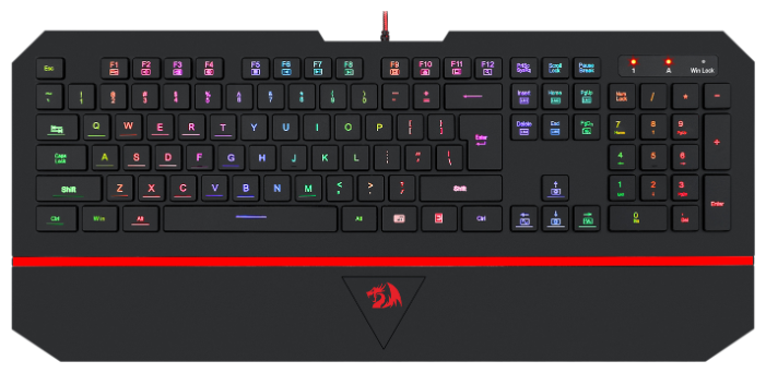 Клавиатура Redragon Karura 2, мембранная, подсветка, USB, черный