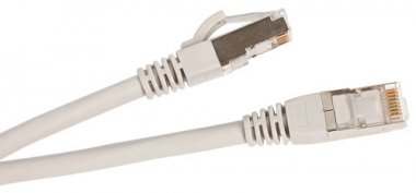 Патч-корд FTP кат.5e, 15 м, RJ45-RJ45, серый, CU, экранированный, Cabeus (PC-FTP-RJ45-Cat.5e-15m)