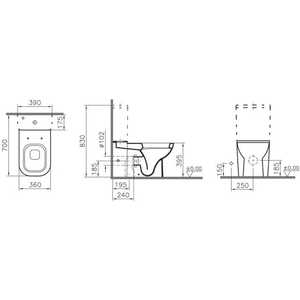 Унитаз (чаша) Vitra Retro белый (5161B003-0096)