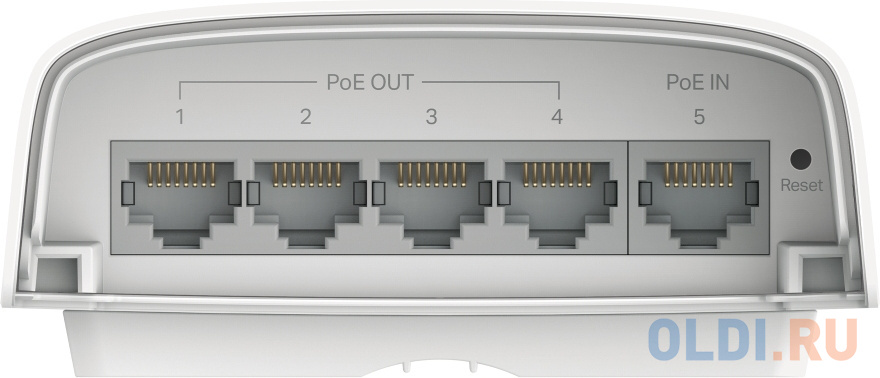 TP-Link SG2005P-PD, Коммутатор Smart линейки Omada с 5 гигабитными портами (1 порт с входящим PoE++, 4 порта с исходящим PoE+), всепогодный корпус