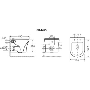 Комплект унитаза Grossman Style с инсталляцией Grohe, сиденье микролифт (GR-4475S, 38772001) в Москвe