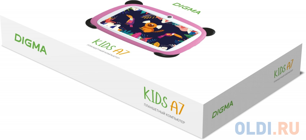 Планшет Digma Kids A7 SC9863A (1.6) 8C RAM2Gb ROM32Gb 7" IPS 1024x600 4G 1Sim Android 11.0 Go розовый 2Mpix 0.3Mpix BT WiFi microSD 128Gb 2800mAh в Москвe