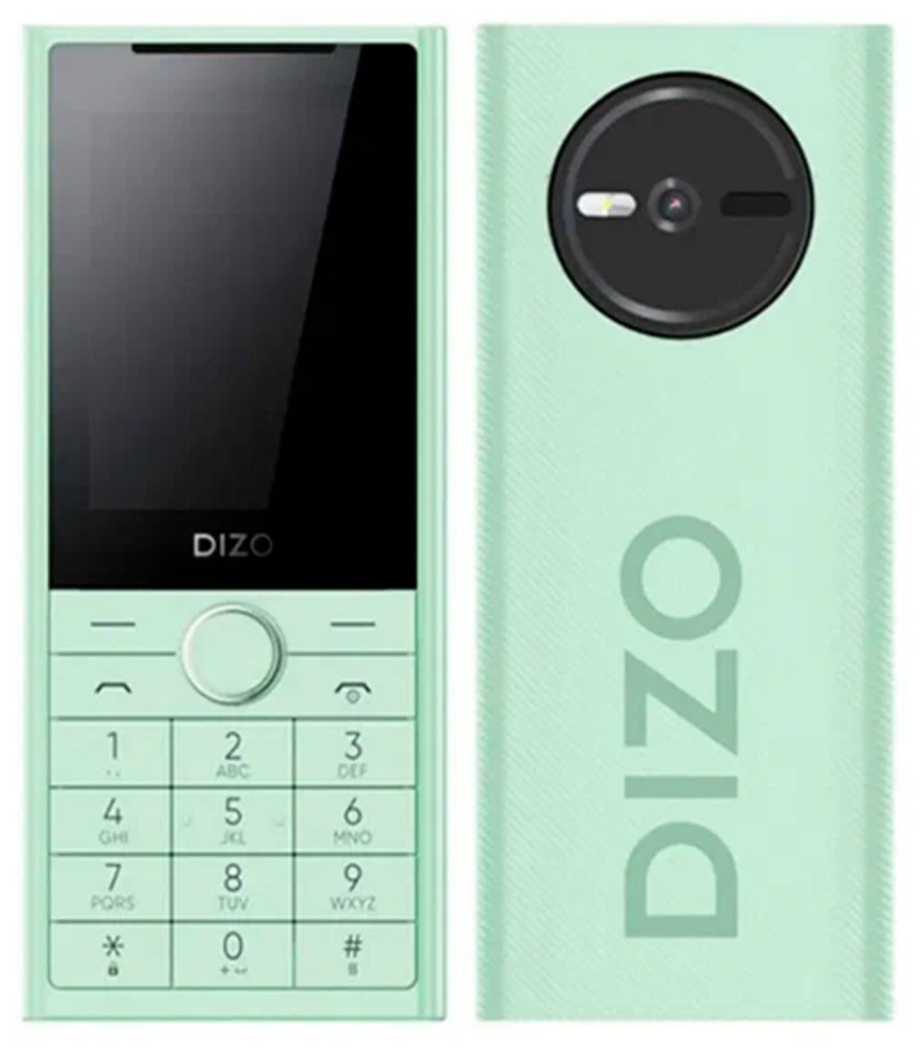 Мобильный телефон Dizo Star 400, 2.4" 320x240 QVGA, MediaTek MTK6261D, BT, 1xCam, 2-Sim, 1430 мА·ч, micro-USB, зеленый (DIZ-DH2271-GN)