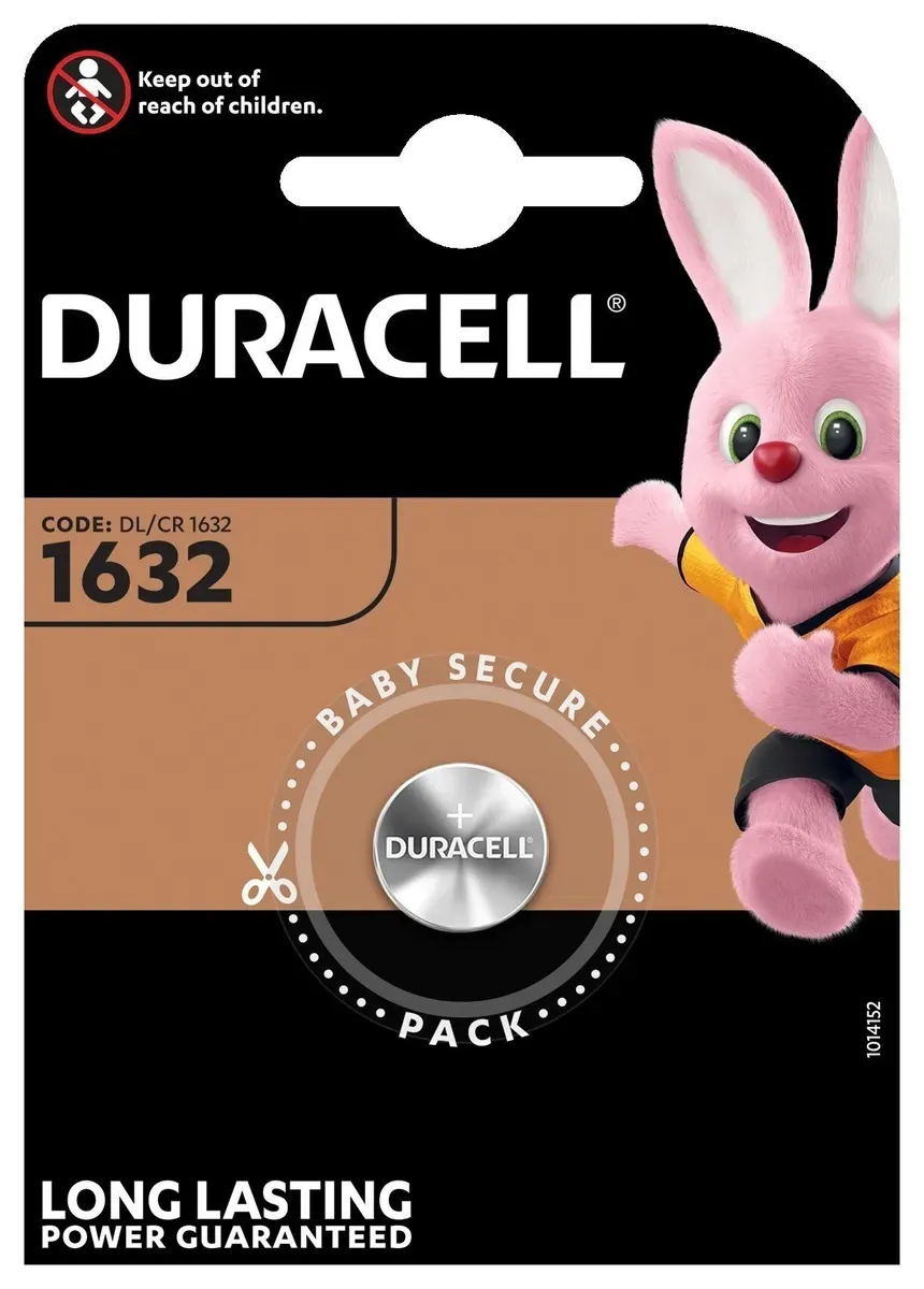 Батарея Duracell Lithium, CR1632, 3V, 1шт.