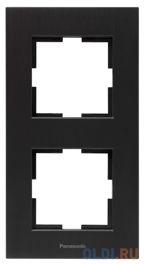 Рамка Panasonic Karre Plus WKTF08123AB-RU 2x вертикальный монтаж металл черный (упак.:1шт)