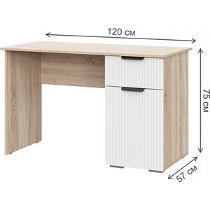 Компьютерный стол Woodville Стокгольм СТП03-1200 дуб сонома / line софт пломбир (579692) в Москвe